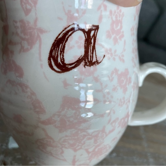 Anthropologie Pink print A monogrammed mug - Picture 2 of 6